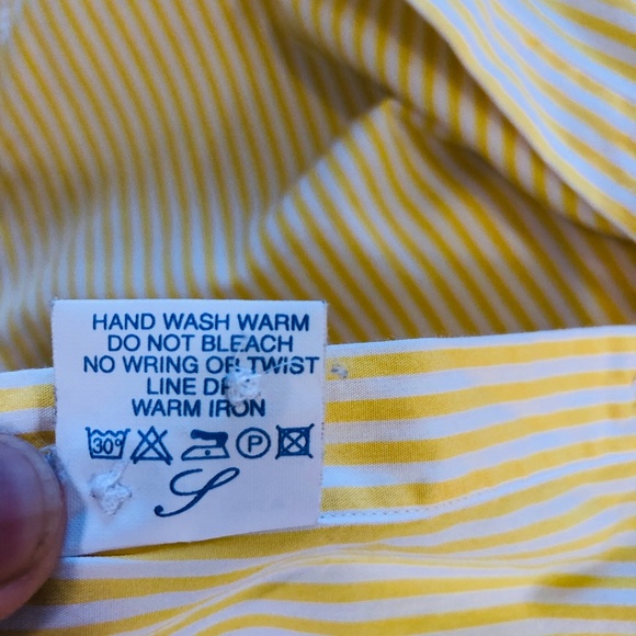 Italian Slim Fit Stretch Yellow Stripe Shirt 16 41 - Picture 8 of 8
